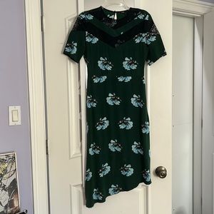 Maje asymmetric floral midi dress